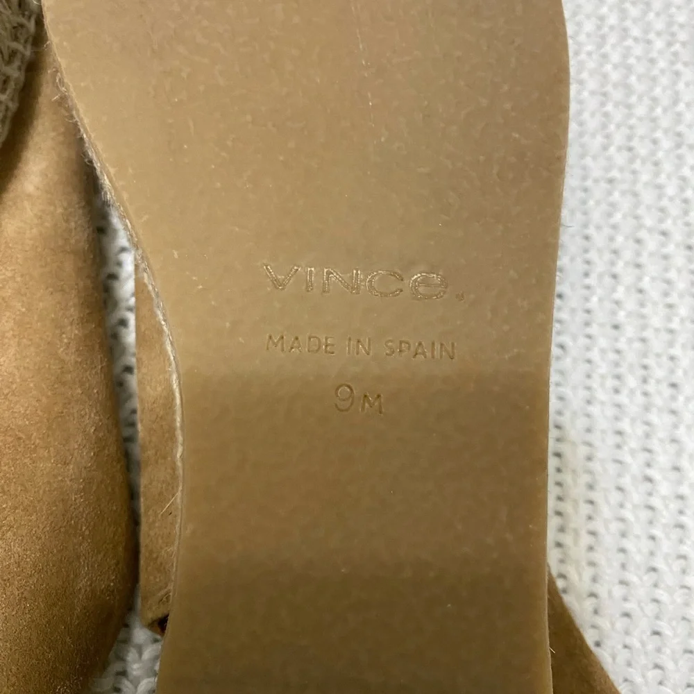 Women's Vince Linton Leather Espadrille Flat Sandals Size 9